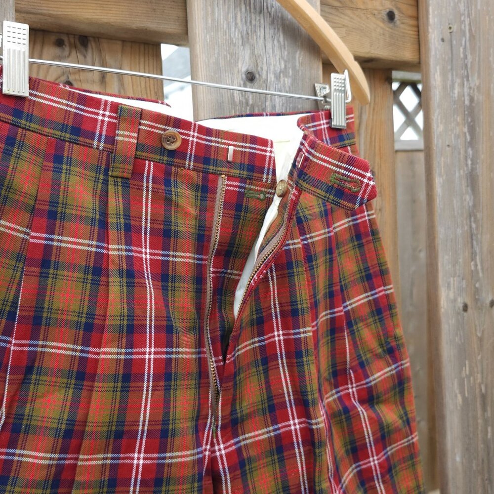 Harry Rosen Plaid Dress Pants Made in Japan 28" x 30" w-73cm - Picture 2 of 8